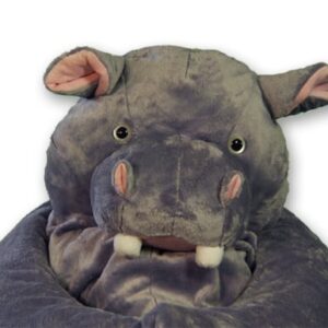 close up of face for hippo sleeping bag by snoozzoo