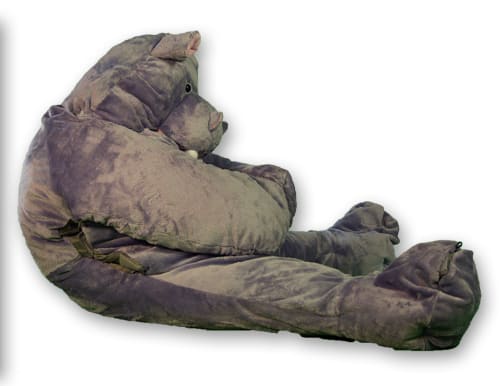 view of hippo sleeping bag by snoozzoo from the side