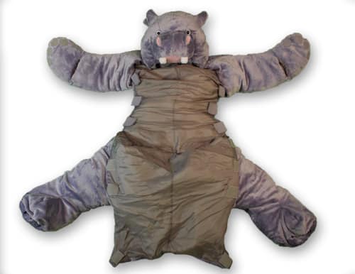 snoozzoo hippo sleeping bag open