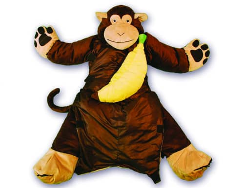 snoozzoo monkey sleeping bag with banana