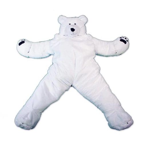 white bear plush sleeping bag from snoozzoo