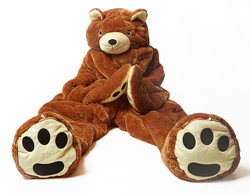 snoozzoo stuffed bear sleeping bag sitting