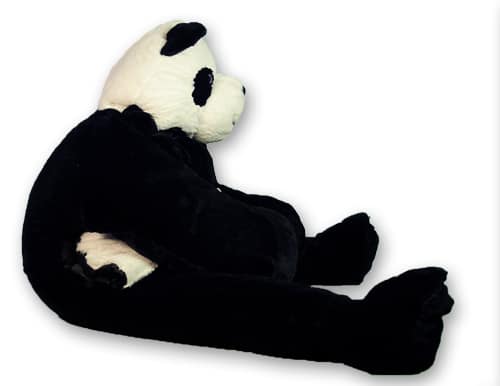 view of panda sleeping bag by snoozzoo from the side