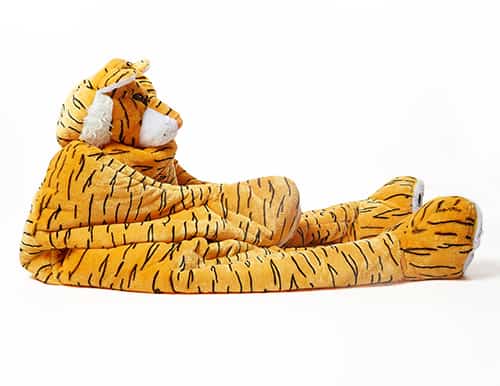 sideview of tiger sleeping bag by snoozzoo